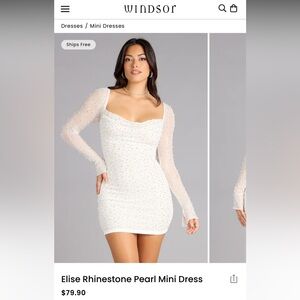 Windsor Elise Rhinestone Pearl Mini Dress